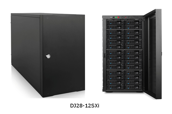 新製品 12G SAS-Expander搭載 28x 2.5インチ SAS/SATA ドライブ タワー型 JBOD サブシステム「DJ28-12SXi」＆「DJ28-12SXiR」シリーズの御紹介