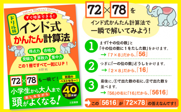 大ベストセラー待望のドリル版！２ケタでもすぐ暗算できる、驚異の