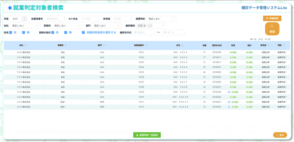 エヌ・エイ・シー、「健診データ管理システムLite」をバージョンアップ　～就業判定機能と従業員向け閲覧機能を新たに追加～　2019年11月1日より提供開始