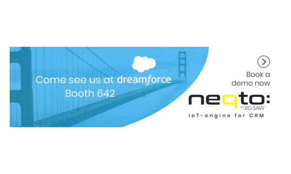 CPU組み込みIoTエンジンとサービス“neqto:”とCRMとの連携をSalesforceの世界最大級のプライベートイベント“Dreamforce 2019”に出展