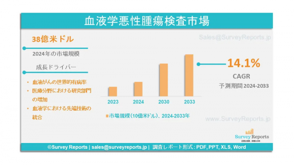 血液学悪性腫瘍検査市場：  今後の成長、発展、規模、シェア、主要プレイヤーの最新情報、業界の需要と予測2024年～2033年